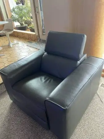Contemporary Leather Electric Power Motion Recliner