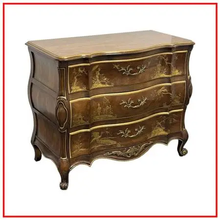 Phyllis Andrade For White Furniture Co. Chinoiserie Bombe Chest Of Dra
