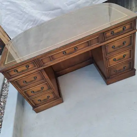 SLIGH LOWRY Italian Neoclassical Tuscan Style 52 Demilune Desk!!!
