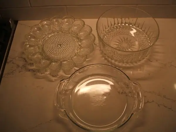 Hobnail Devil Egg Platter, Pie Plate, Serving Bowl Set, All 3 pieces