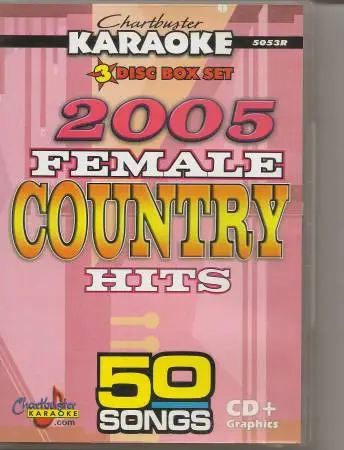 Karaoke CHARTBUSTER 2005 FEMALE Country Hits 3 Disc Box Set CD+G Disc