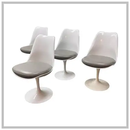Eero Saarinen For Knoll Tulip Armless Swivel Chairs, Set Of Four