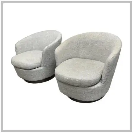 Rodolfo Dordoni For Minotti Jacques Swivel Armchairs, Pair