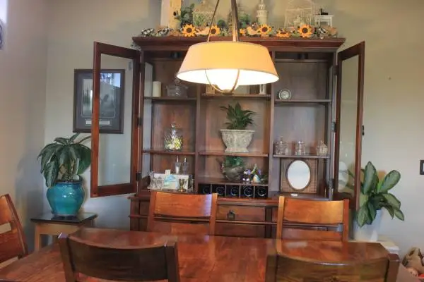Family Dining Room Table, Chairs, and Hutch... all Matching
