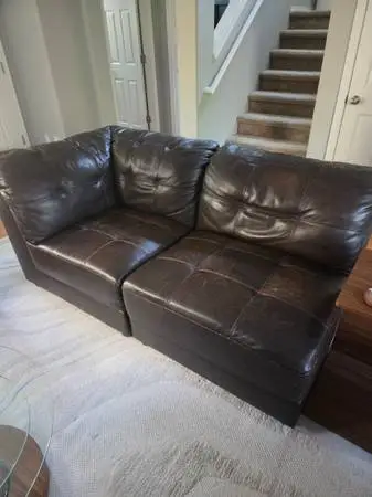 Top-Grain Leather 6-Piece Modular Sectional