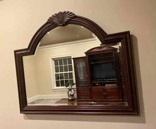 Large walnut wall mirror
