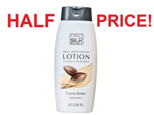 Half Price! Pro Silk Body Moisturizing Lotion, Cocoa Butter+Vitamin E!