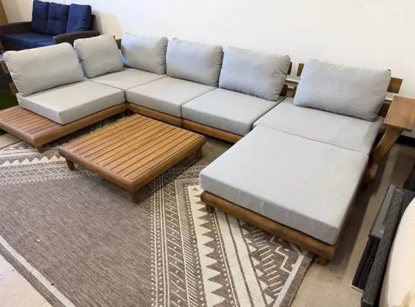 Sunbrella Cushion Teak Wood Frame Outdoor Patio Furniture Set *New*