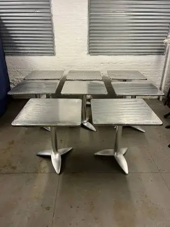 8 stainless steel flip top indoor outdoor restaurant tables