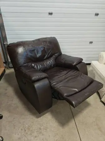 Dark Brown Leather Rocking Recliner