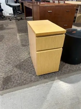 12Wx20Dx23 1/2H Box/File Pedestal by Knoll Reff in Light Oak Wood