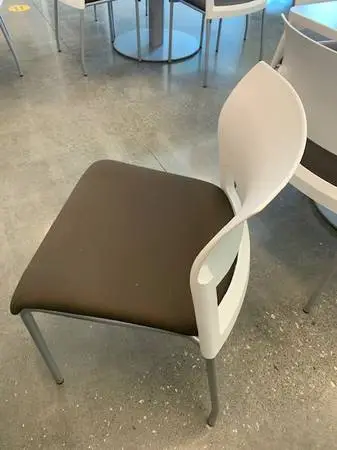 Steelcase Side Chairs (stackables)-White-brown