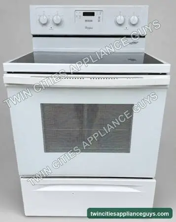 Whirlpool 30-Inch Electric Range, Glass Cooktop — White — $200
