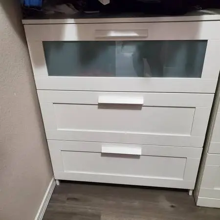 Dresser Chest of Drawers White 3 Drawers - TWO AVAILABLE