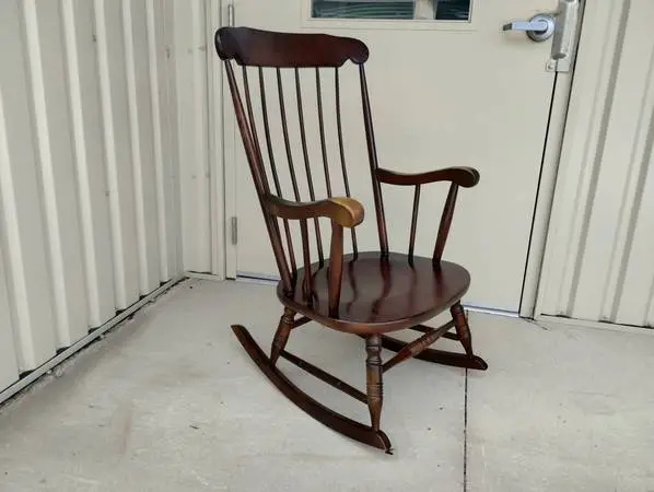 Vintage Windsor Back Mahogany Rocking Chair - Made by Boling in NC!