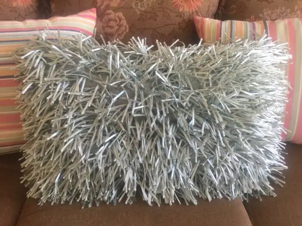 28” x 17” Gray Decorative Pillow.