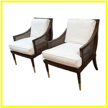 Michael Thomas Kirkwood Accent Chairs, Pair