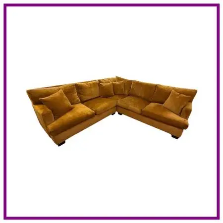 Sunrise Home Chenille Sectional, Goldenrod