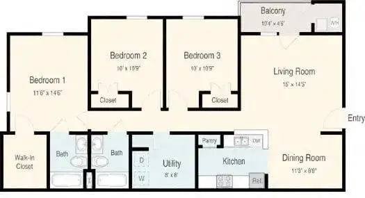 Feel at home your first night! Fall in love with your 3 BR / 2 BA!