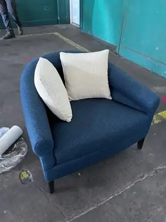 Blue Single Lounges (Pair) with white pillow