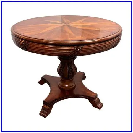 Compass Star Inlaid Accent/center Table