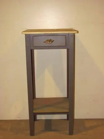 Two tier narrow 14 wide end table night stand with drawer