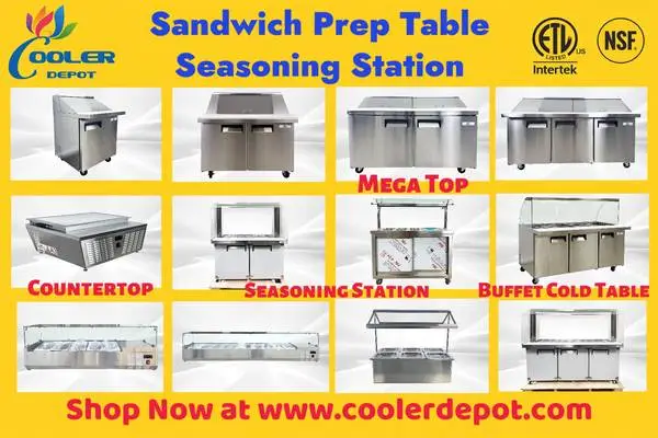 Sandwich Prep Table/Countertop Seasoning Station/Buffet Cold Table