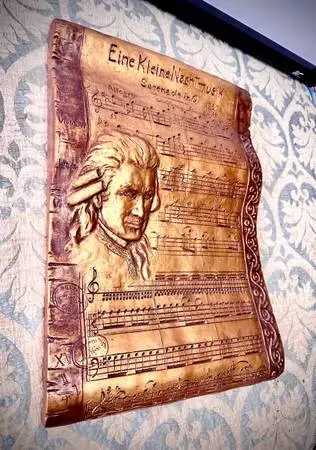 Beautiful art clay wall art Eine Kleine Nacht Musik Mozart H18xW13.5xD2 inch Lbs