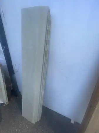 Six 9 1/4 x 3/4 x 4’. /. Primed