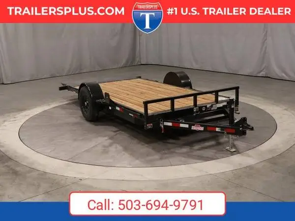 2027 Interstate 7X16 Full Bed Single Axle Tilt 7K Trailer Black