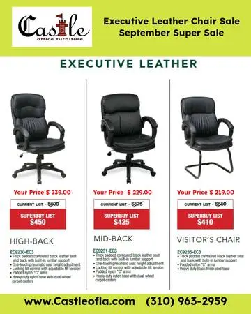 SEPTEMBER EXECUTIVE LEATHER CHAIR SALE