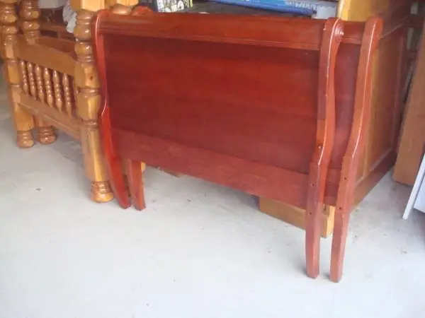 2 single sleigh bed head boards w/ frames