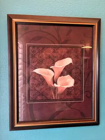 Framed Calla Lily Floral Wall Art Print