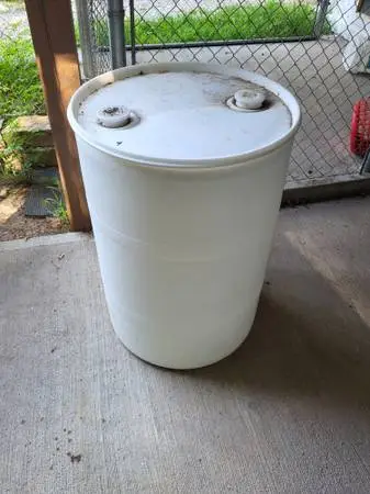 55 gallon Plastic barrel Clean inside