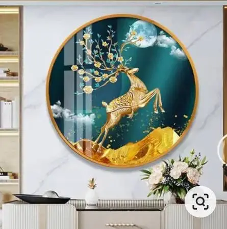 33” x 33” Luxury LED Painting Tempered Glass Crystal Porcelain -$125