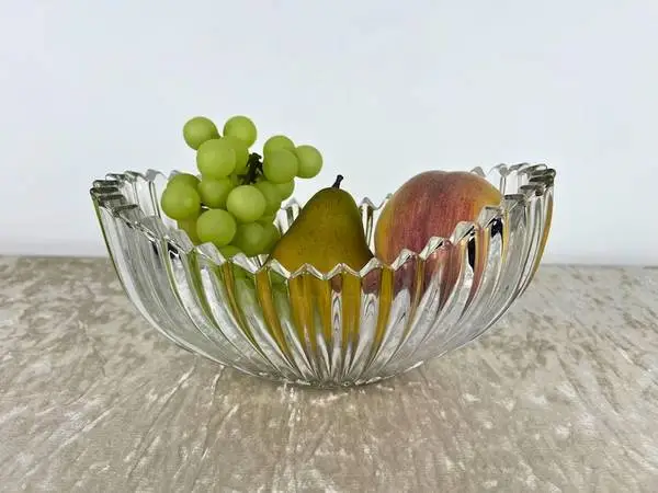 Vintage SOWERBY | Clear Glass Decorative/Fruit/Serving Bowl | Mid Cent
