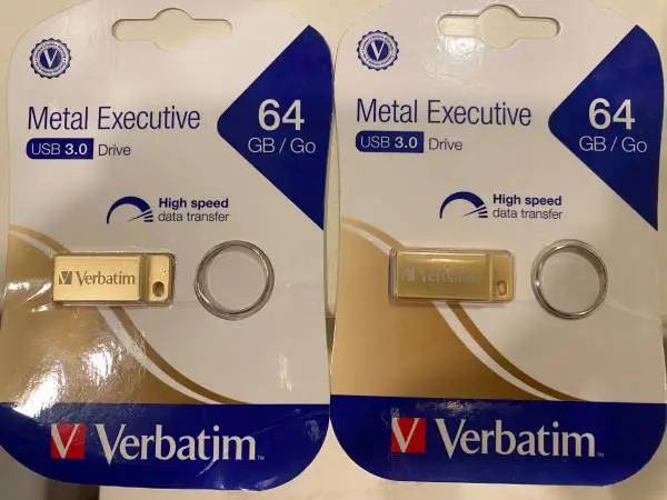 USB stick Verbatim Metal Executive Golden 64 GB BRAND NEW x 2