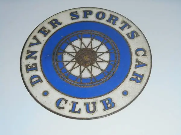 Vintage Denver Sports Car Club enamel grill badge