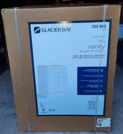 Glacier Bay Hampton 24 W x 21 D x 33.5 H Bath Vanity Cabinet White