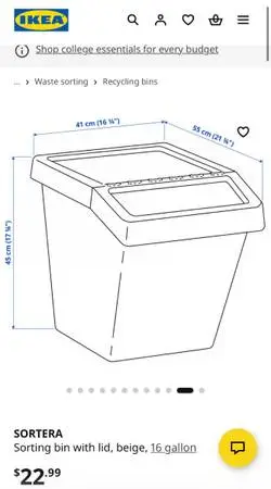White plastic ikea bin with lid