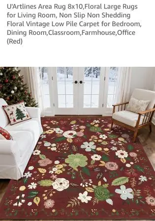 Area Rug 8x10, Floral Large