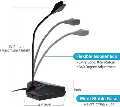 CMTECK Computer Microphone, G006USB for Mac or Windows