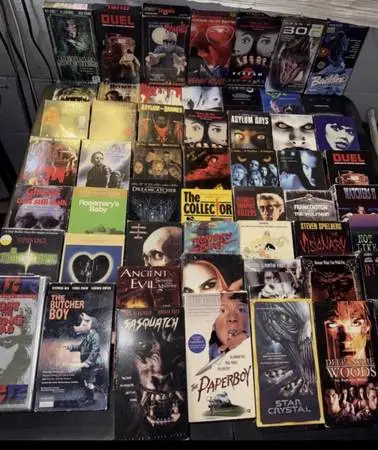 Wanted large collections of vhs tapes from old video rentals