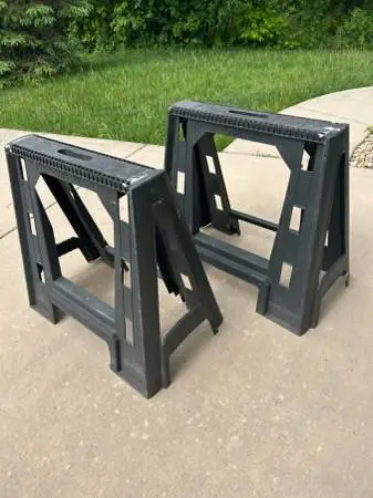 Pair of plastic sawhorses