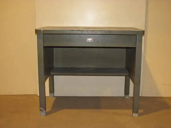 Vintage General Fireproofing 36 x 24 metal tanker desk with drawer