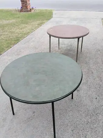 Vintage Round Folding Card Tables 28 Wide.