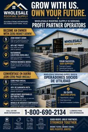 ROOFING STORE OPERATOR GERENTE DE BODEGA DE TECHOS