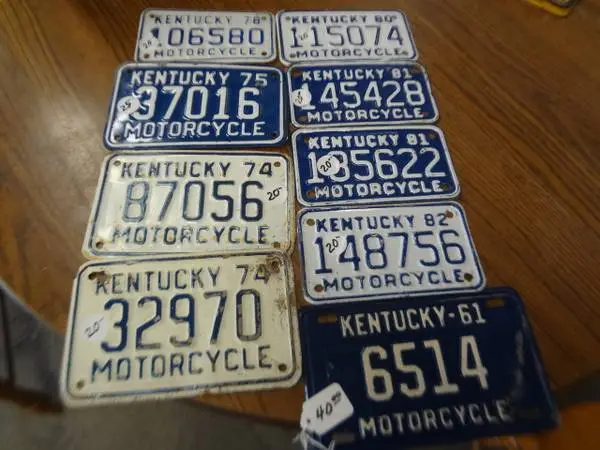 Antique Kentucky motorcycle tags