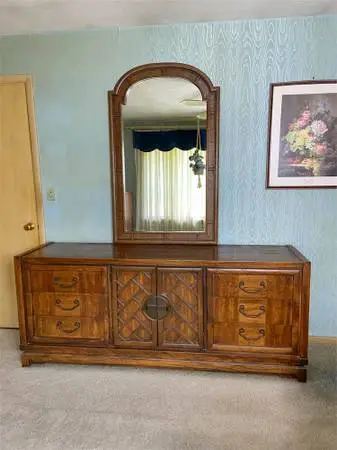 Mid Century Triple Dresser with Mirror