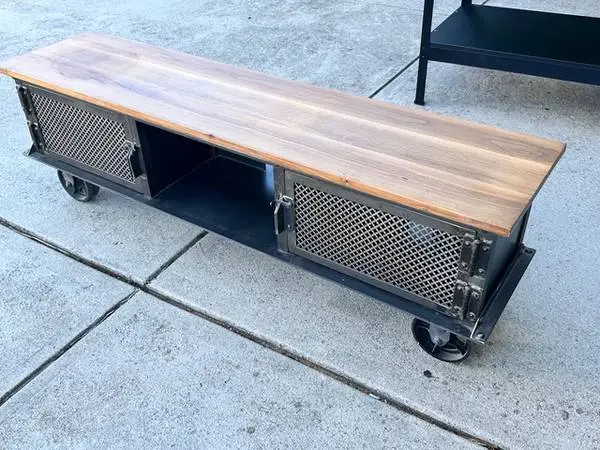 Vintage industrial entertainment console / TV stand